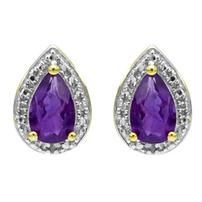 Amethyst and Diamond Pear Shaped Earring 202//202